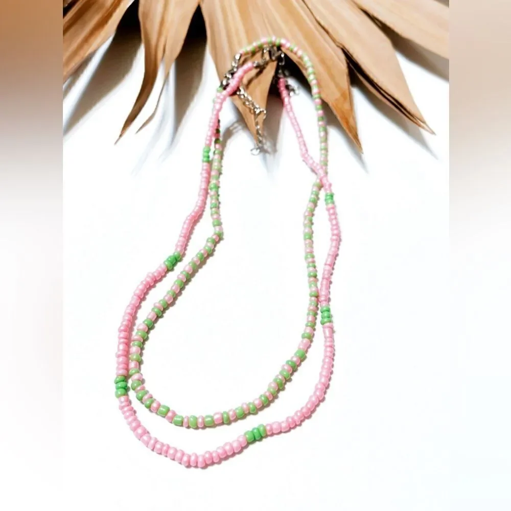 Boho  beaded necklace #968